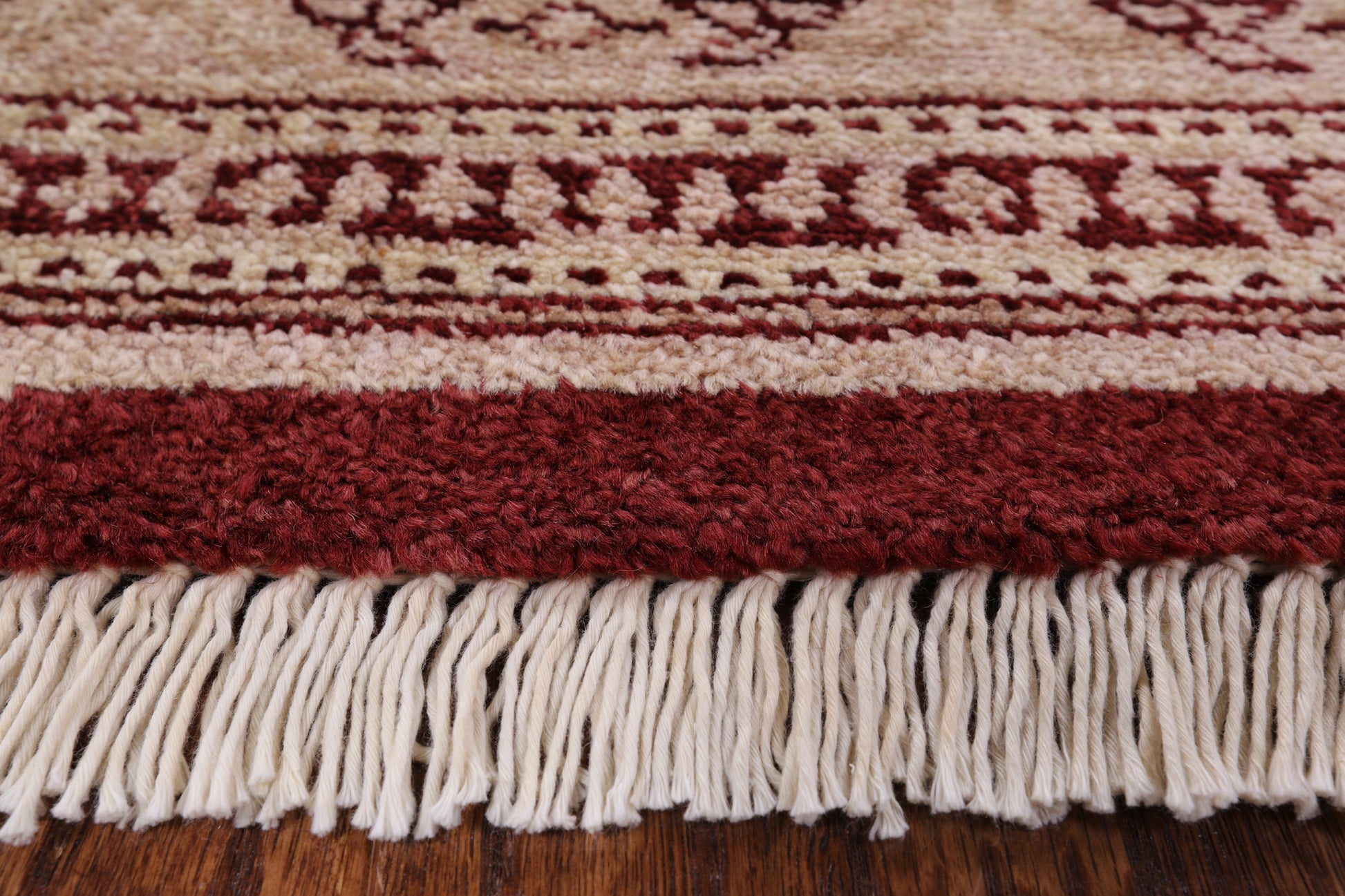 Red Peshawar Hand Knotted Wool Rug - 8' 4" X 10' 5" - Golden Nile