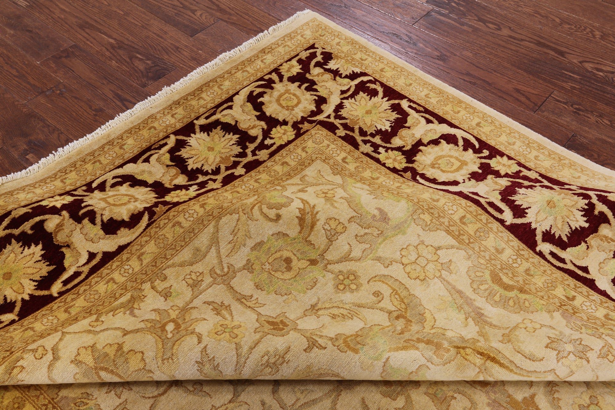 Ivory Chobi Peshawar Handmade Wool Area Rug - 8' 0" X 10' 2" - Golden Nile