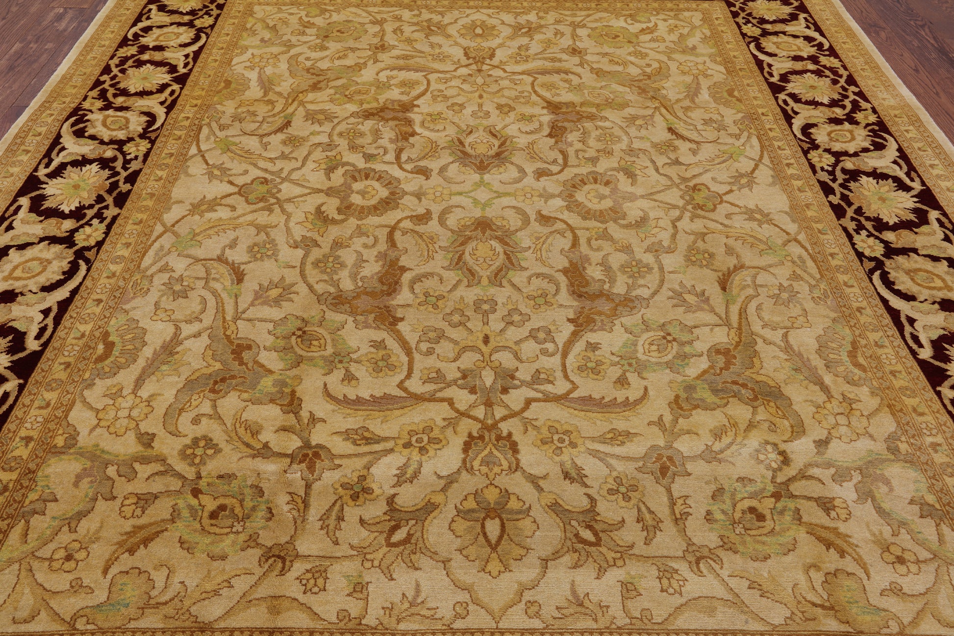 Ivory Chobi Peshawar Handmade Wool Area Rug - 8' 0" X 10' 2" - Golden Nile