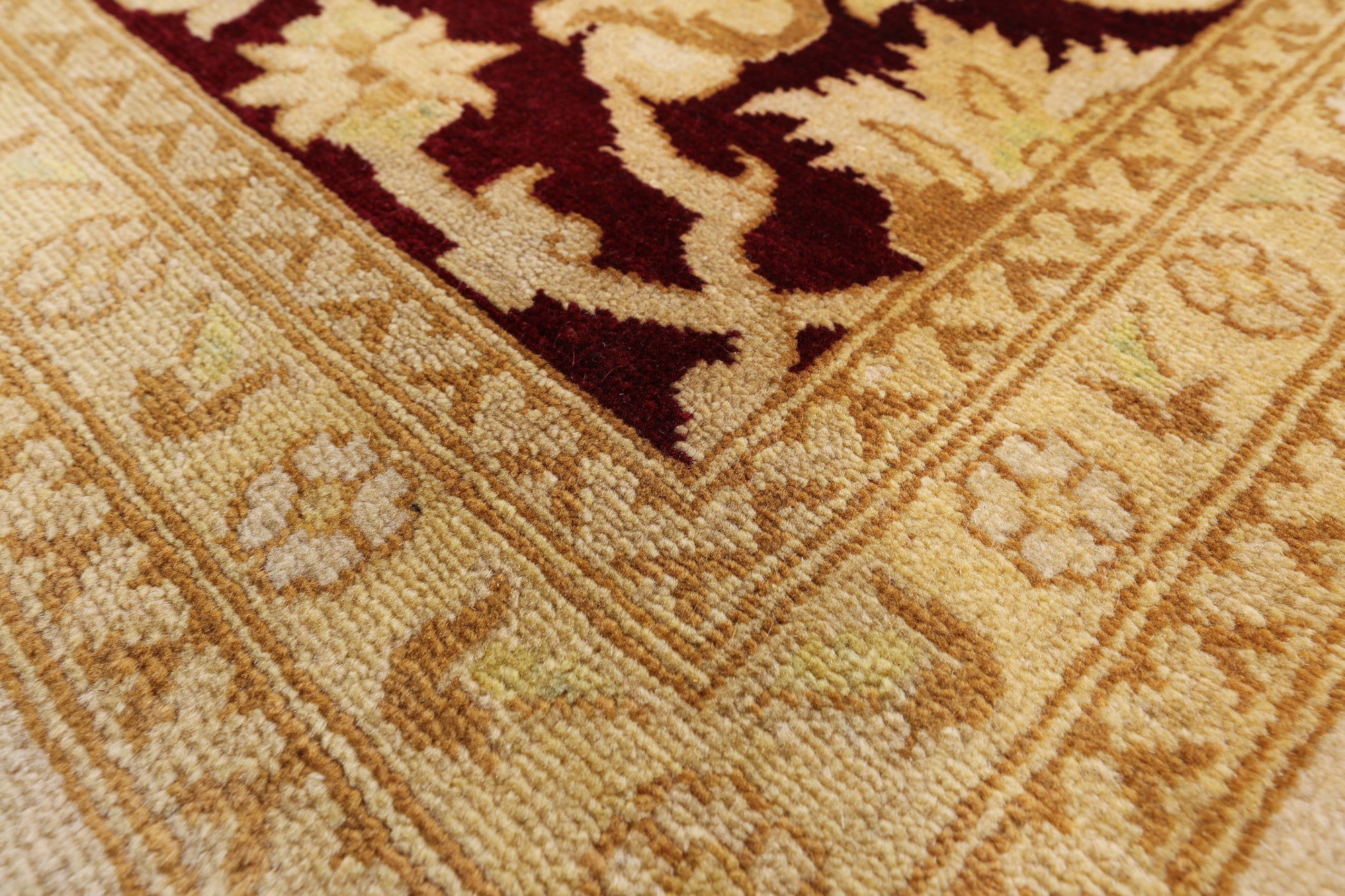 Ivory Chobi Peshawar Handmade Wool Area Rug - 8' 0" X 10' 2" - Golden Nile