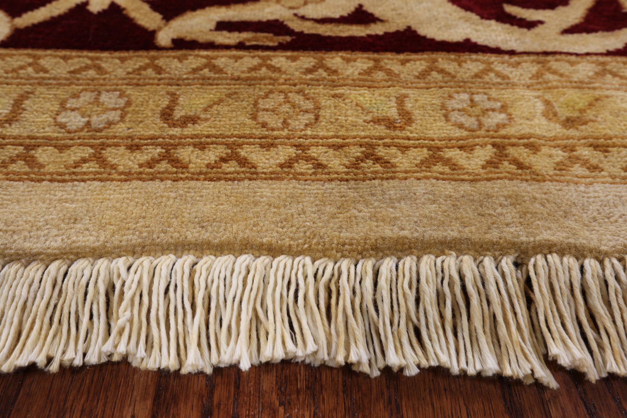 Ivory Chobi Peshawar Handmade Wool Area Rug - 8' 0" X 10' 2" - Golden Nile