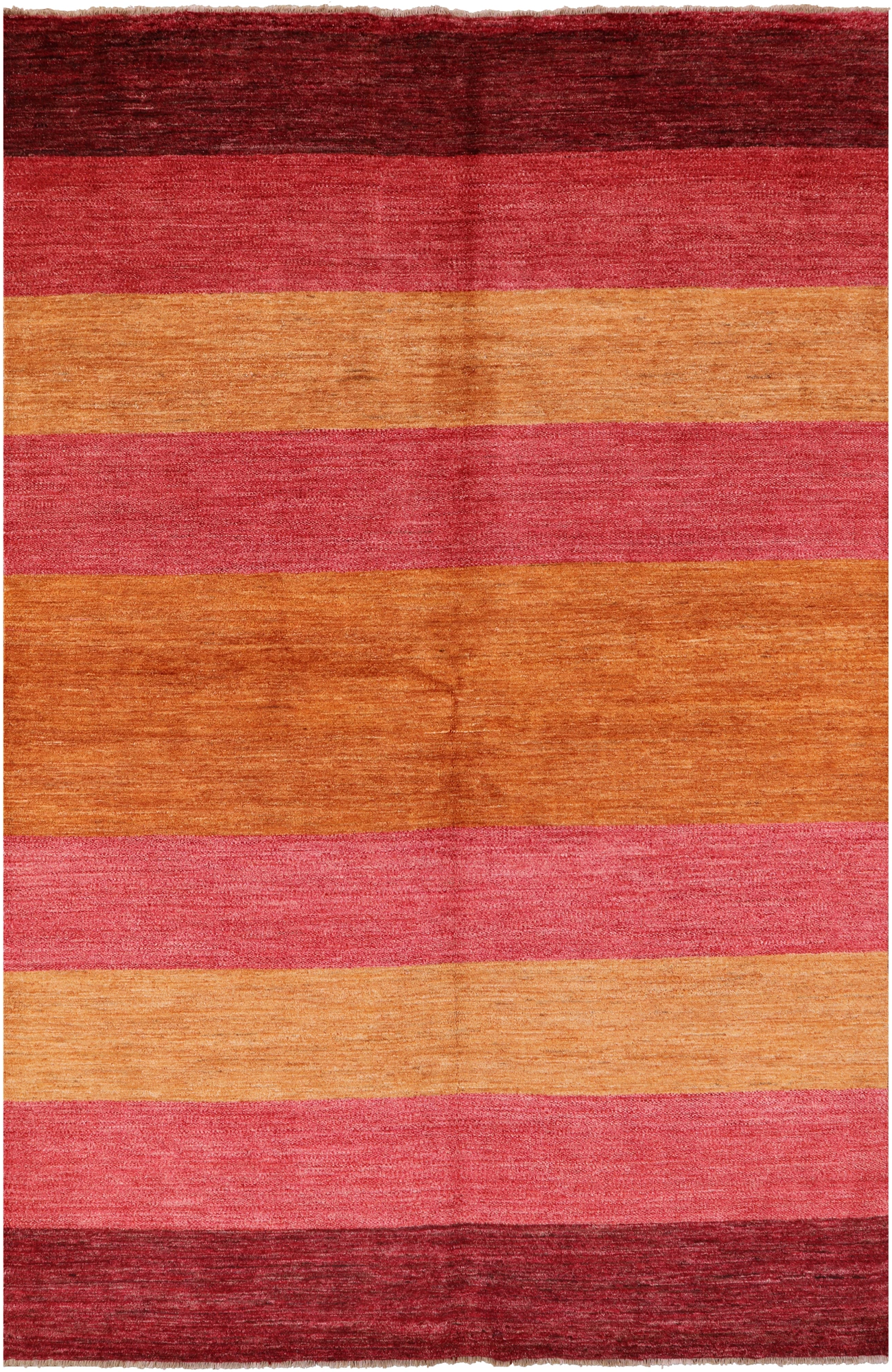 Gabbeh Persian Hand Knotted Wool Rug - 6' 6" X 9' 9" - Golden Nile