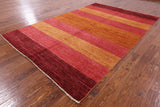 Gabbeh Persian Hand Knotted Wool Rug - 6' 6" X 9' 9" - Golden Nile