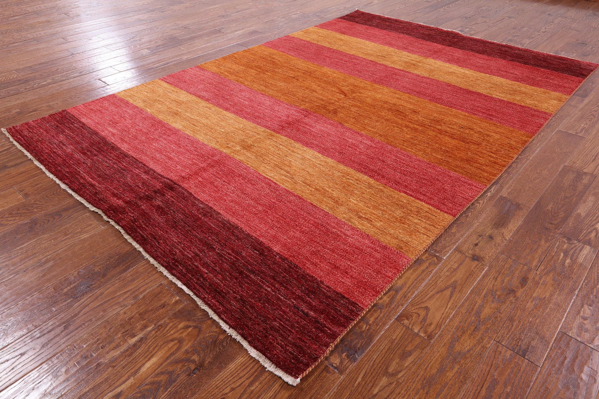 Gabbeh Persian Hand Knotted Wool Rug - 6' 6" X 9' 9" - Golden Nile