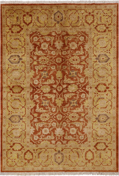 Peshawar Handmade Wool Area Rug - 6' 1" X 8' 9" - Golden Nile