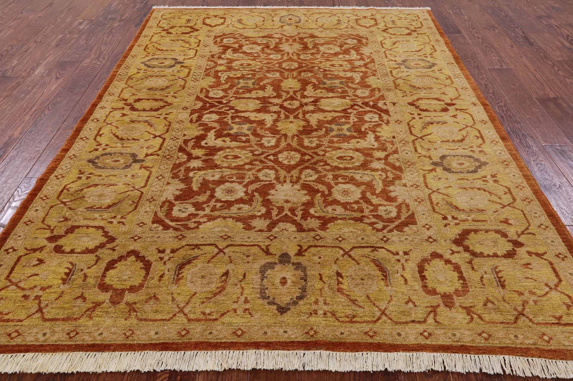 Peshawar Handmade Wool Area Rug - 6' 1" X 8' 9" - Golden Nile