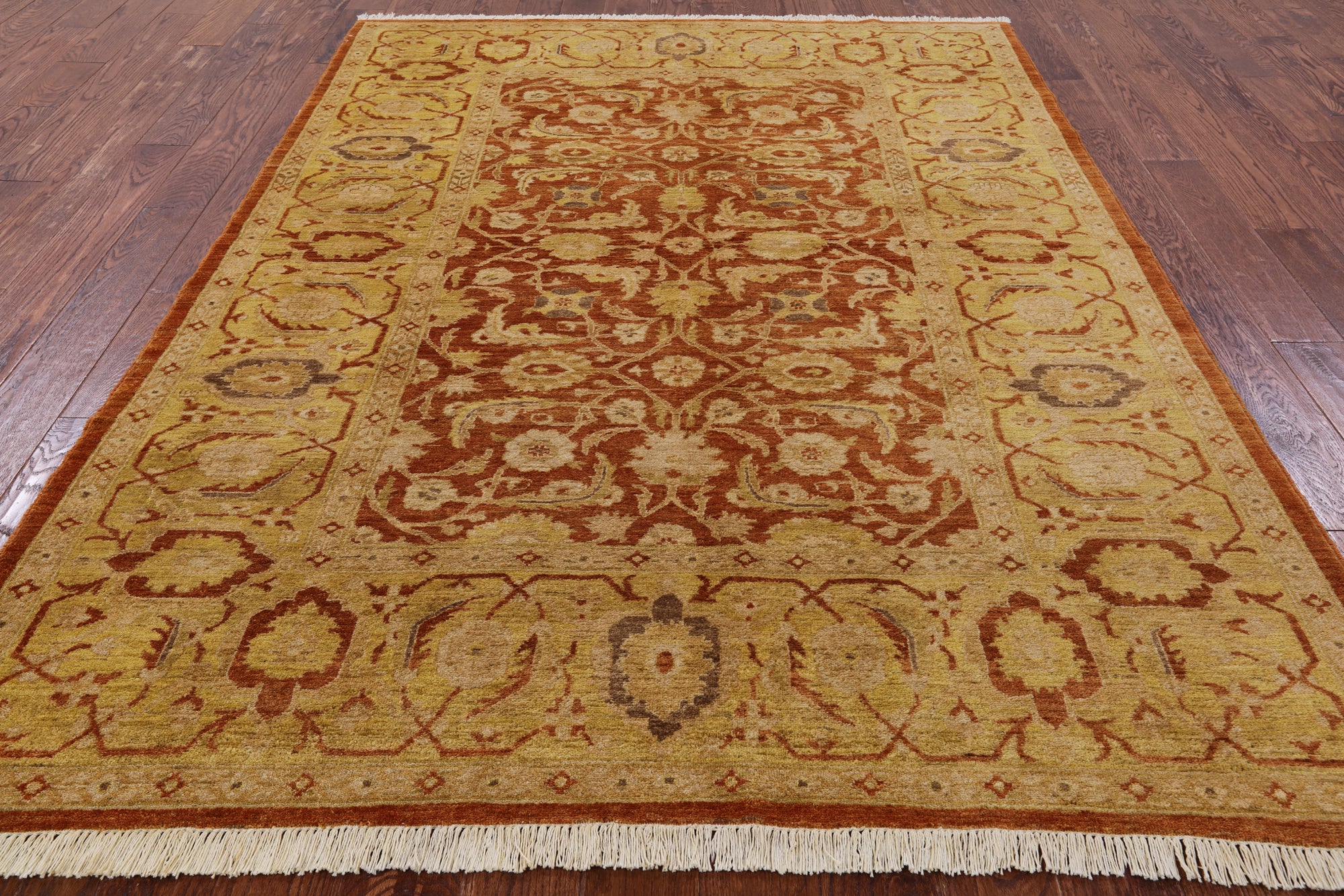 Peshawar Handmade Wool Area Rug - 6' 1" X 8' 9" - Golden Nile