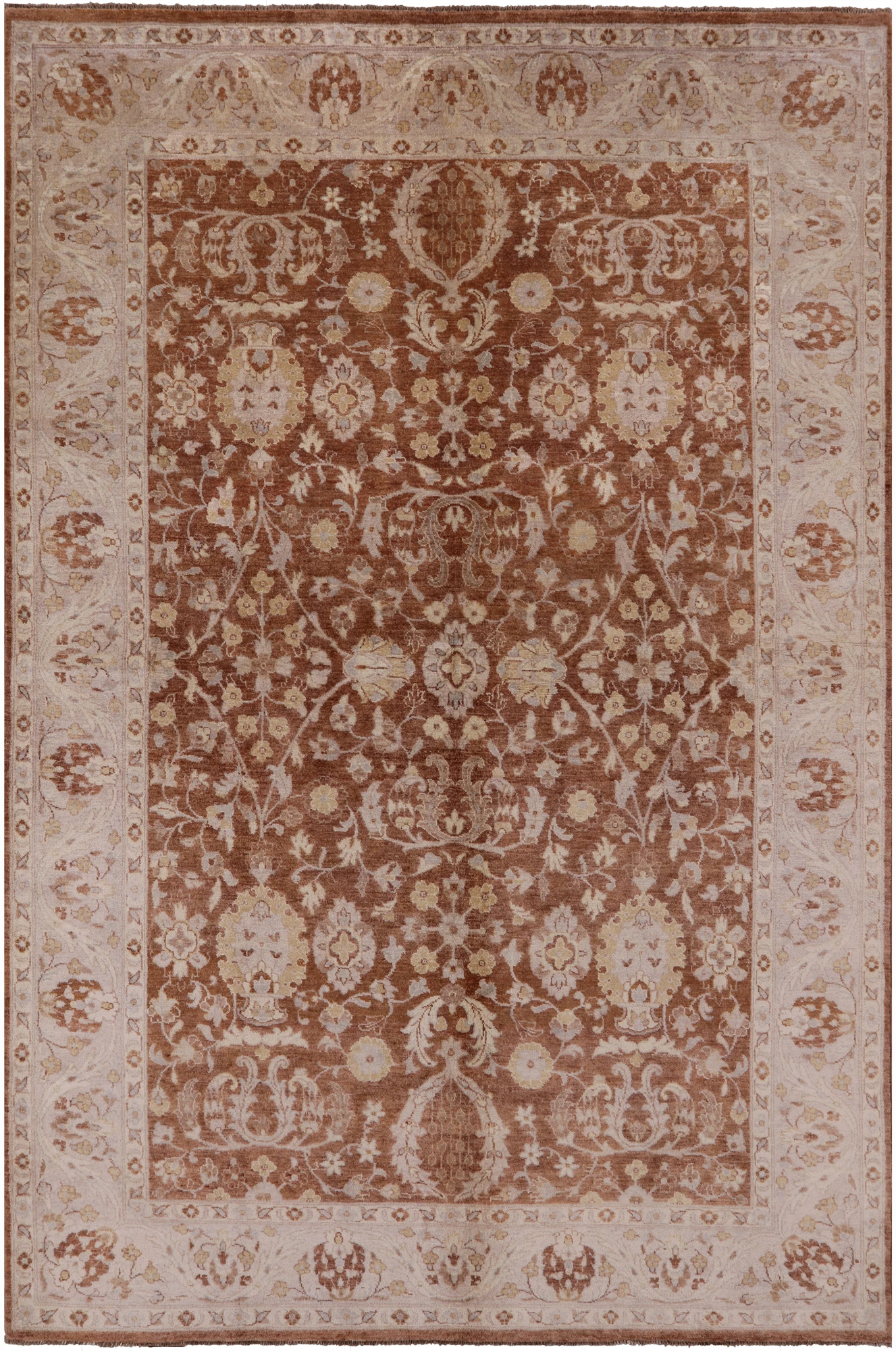 Peshawar Handmade Wool Area Rug - 6' 1" X 9' 1" - Golden Nile