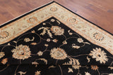 Black Peshawar Handmade Wool Rug - 9' 1" X 12' 6" - Golden Nile