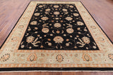 Black Peshawar Handmade Wool Rug - 9' 1" X 12' 6" - Golden Nile