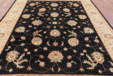 Black Peshawar Handmade Wool Rug - 9' 1" X 12' 6" - Golden Nile