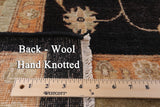 Black Peshawar Handmade Wool Rug - 9' 1" X 12' 6" - Golden Nile