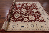 Red Peshawar Handmade Wool Rug - 9' 2" X 11' 6" - Golden Nile