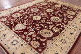 Red Peshawar Handmade Wool Rug - 9' 2" X 11' 6" - Golden Nile