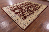 Red Peshawar Handmade Wool Rug - 9' 2" X 11' 6" - Golden Nile