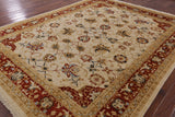 Authentic Peshawar Handmade Area Rug - 9' 1" X 11' 9" - Golden Nile