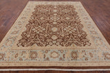 Brown Peshawar Handmade Wool Area Rug - 8' 1" X 10' 1" - Golden Nile