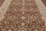 Brown Peshawar Handmade Wool Area Rug - 8' 1" X 10' 1" - Golden Nile