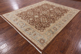 Brown Peshawar Handmade Wool Area Rug - 8' 1" X 10' 1" - Golden Nile