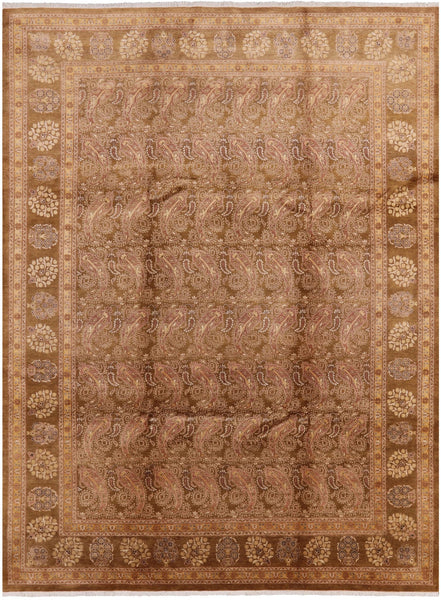 William Morris Hand Knotted Wool Area Rug - 9' 2" X 12' 0" - Golden Nile