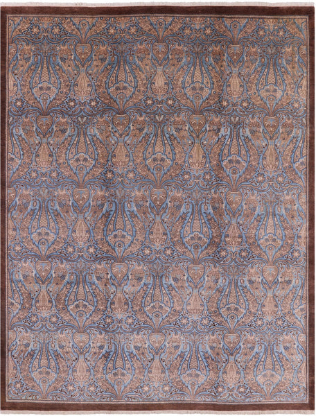 William Morris Hand Knotted Wool Rug - 9' 3" X 11' 9" - Golden Nile