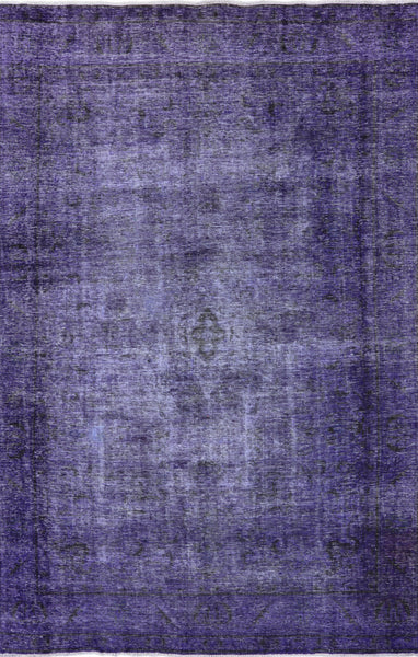 Overdyed 8 X 11 Purple Handmade Oriental Area Rug - Golden Nile