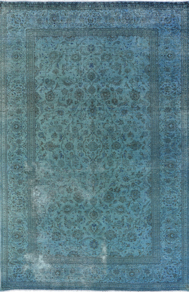 Oriental 7 X 10 Floral Handmade Overdyed Area Rug - Golden Nile