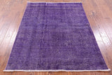 Purple Persian Overdyed Handmade Wool Area Rug - 4' 10" X 6' 1" - Golden Nile