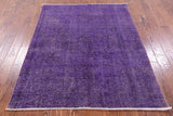 Purple Persian Overdyed Handmade Area Rug - 4' 10" X 6' 1" - Golden Nile