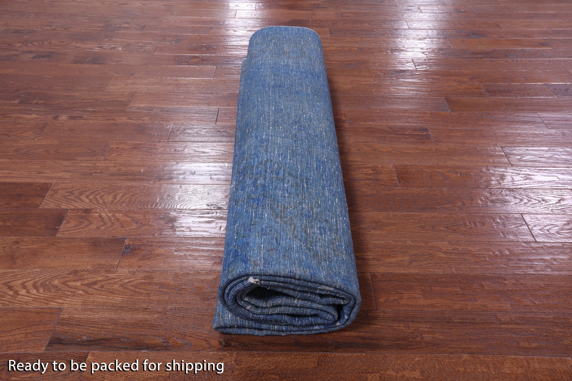 Blue Persian Overdyed Handmade Wool Rug - 9' 7" X 12' 9" - Golden Nile