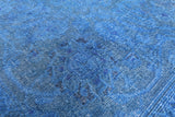 Blue Persian Overdyed Handmade Wool Rug - 9' 7" X 12' 9" - Golden Nile