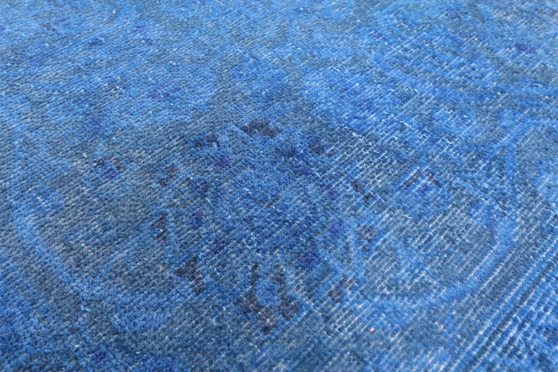 Blue Persian Overdyed Handmade Wool Rug - 9' 7" X 12' 9" - Golden Nile