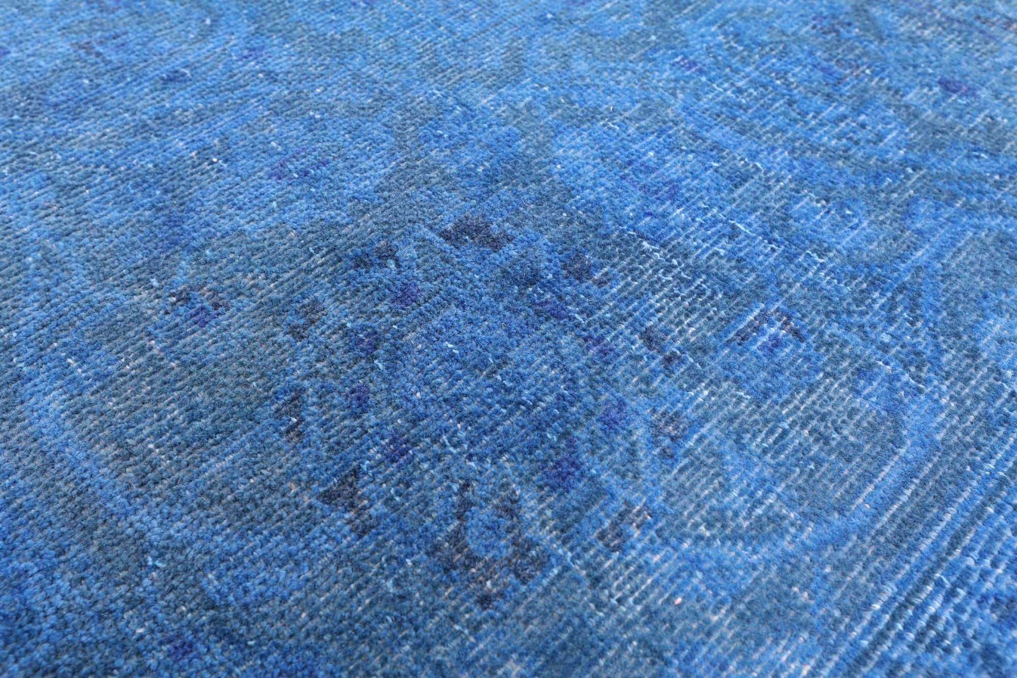 Blue Persian Overdyed Handmade Wool Rug - 9' 7" X 12' 9" - Golden Nile
