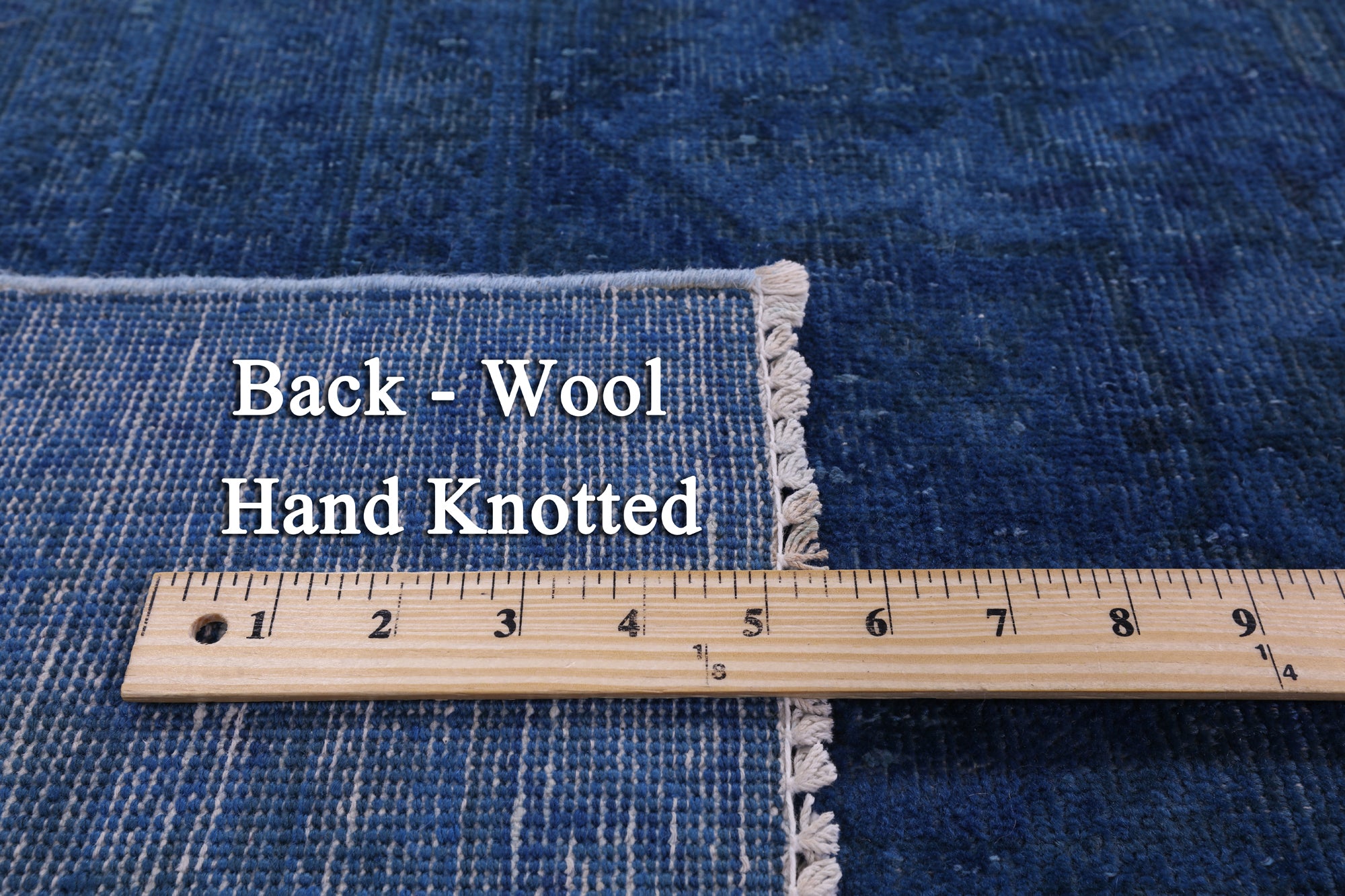 Blue Persian Overdyed Handmade Wool Rug - 9' 7" X 12' 9" - Golden Nile