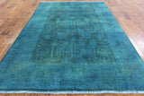 6 X 9 Blue Peshawar Overdyed Handmade Area Rug - Golden Nile