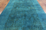 6 X 9 Blue Peshawar Overdyed Handmade Area Rug - Golden Nile