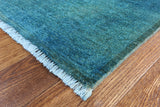 6 X 9 Blue Peshawar Overdyed Handmade Area Rug - Golden Nile