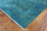 6 X 9 Blue Peshawar Overdyed Handmade Area Rug - Golden Nile