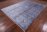 Grey Persian 100% Silk Handmade Rug - 7' 11" X 9' 11'' - Golden Nile