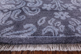 Grey Persian 100% Silk Handmade Rug - 7' 11" X 9' 11'' - Golden Nile