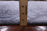 Grey Persian 100% Silk Handmade Rug - 7' 11" X 9' 11'' - Golden Nile