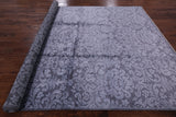 Grey Persian 100% Silk Handmade Rug - 7' 11" X 9' 11'' - Golden Nile
