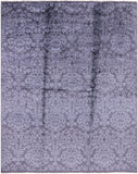 Grey Persian 100% Silk Handmade Rug - 7' 11" X 9' 11'' - Golden Nile