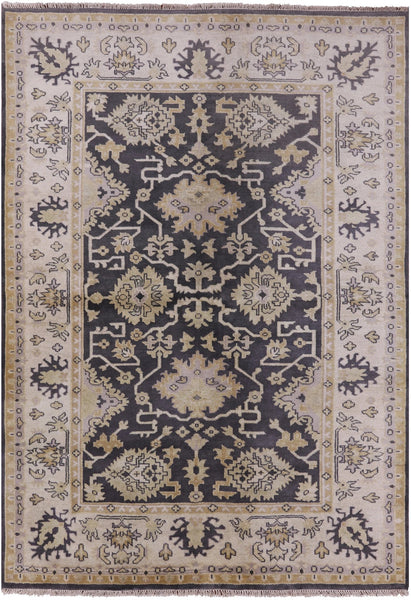 Oushak Hand Knotted Wool Rug - 6' X 8' 8" - Golden Nile