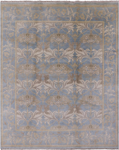 William Morris Hand Knotted Wool Rug - 7' 8" X 9' 7" - Golden Nile
