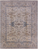 Ivory Handmade Turkish Oushak Wool Rug - 8' 0" X 10' 0" - Golden Nile