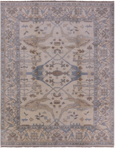 Ivory Handmade Turkish Oushak Wool Rug - 8' 0