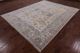 Ivory Handmade Turkish Oushak Wool Rug - 8' 0" X 10' 0" - Golden Nile
