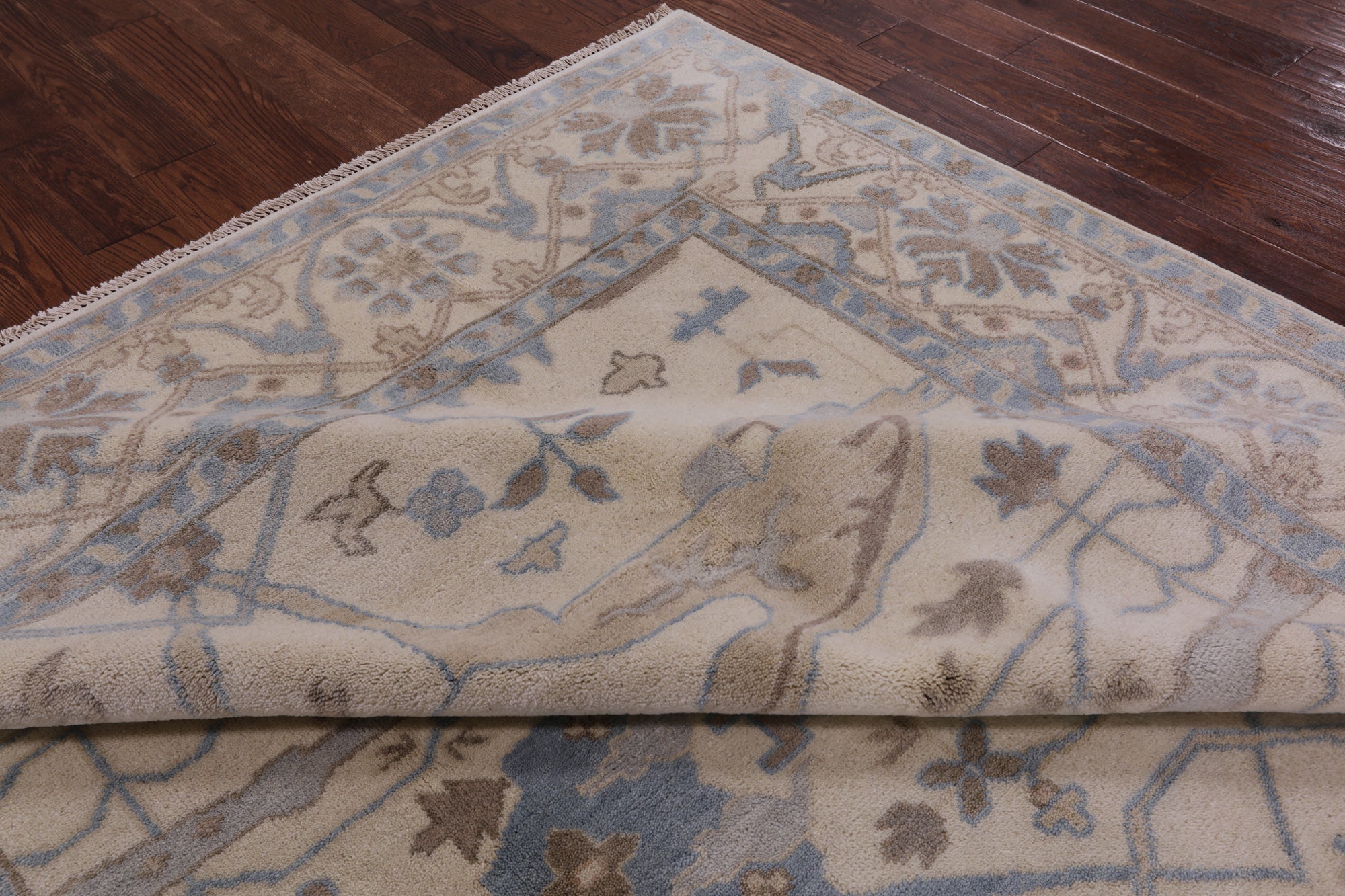 Ivory Handmade Turkish Oushak Wool Rug - 8' 0" X 10' 0" - Golden Nile
