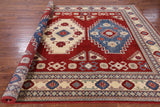Red Kazak Hand Knotted Rug - 8' 5" X 11' 4" - Golden Nile